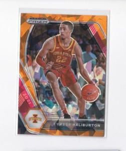 TYRESE HALIBURTON 2021 PANINI PRIZM DRAFT PICKS ORANGE ICE PRIZM PARALLEL CARD - Picture 1 of 24