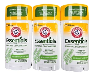 Arm & Hammer Essentials Deodorant ROSEMARY LAVENDER No Aluminum 2.5oz ( 3 pack ) - Picture 1 of 2