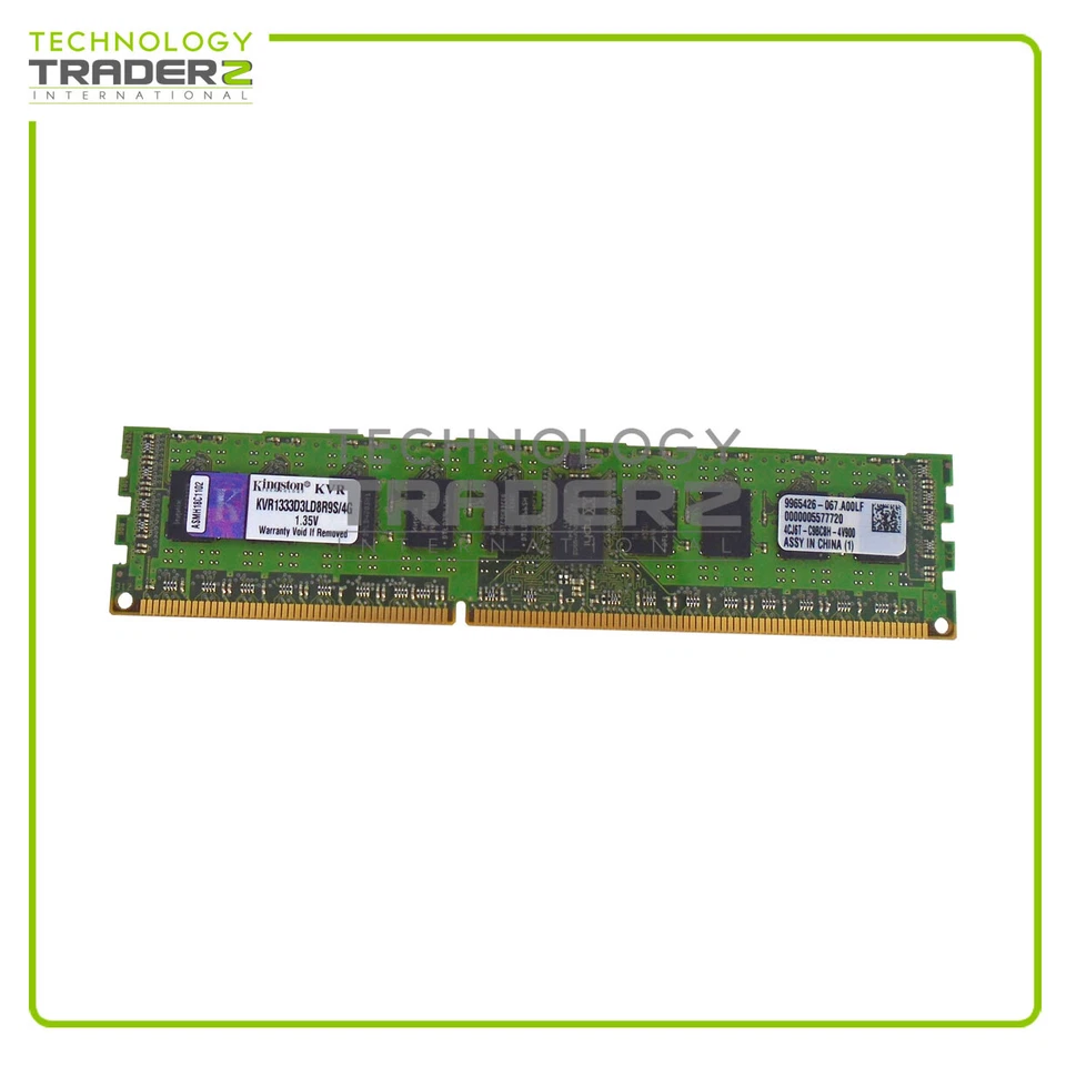 LOT OF 2 KVR1333D3LD8R9S/4G Kingston 4GB PC3-10600 DDR3-1333MHz ECC Memory - Image 1 of 1