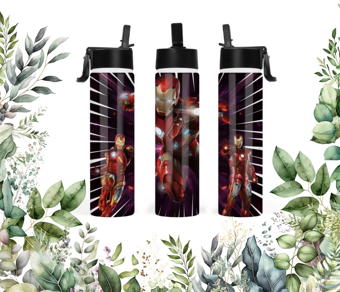 Botella de agua Iron-Man 22 oz vaso de acero inoxidable frasco aislante Foto 1 de 1