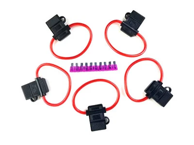 5 PACK 10 GAUGE ATC FUSE HOLDER IN-LINE AWG WIRE COPPER 12 VOLT+ 1 - 40 AMP FUSE - Image 1 of 2