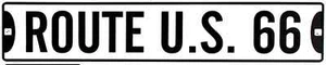 ROUTE U.S. 66 24""x5"" SEGNALE STRADALE METALLO IN RILIEVO US AUTOWAY HWY ST RD ROAD - Foto 1 di 5