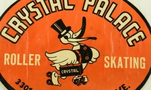 Etiqueta de patinaje sobre ruedas Crystal Palace Germantown, Pensilvania 1930-50 de colección B7 - Imagen 1 de 3