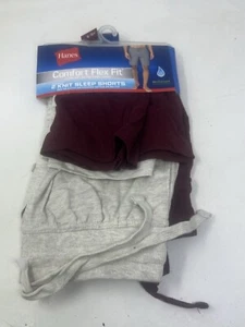 Men's Hanes Comfort Flex Fit Tagless Knit Sleep Shorts Pack of 2 Sizes S 28-30 - Picture 1 of 2