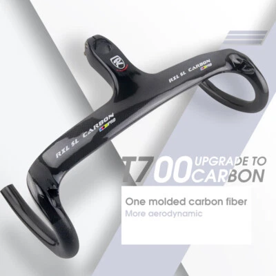 Road Bike Carbon Handlebar Stem Integrated 28.6 Carbon Aero Road Handlebar - Image 1 of 4