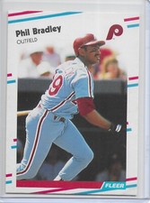 1988 Fleer Update Baseball Phil Bradley Card # U-107 Philadelphia Phillies