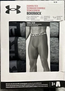 Under Armour Essential Tech Boxerjock 3 Pack Underwear 9” Men’s Medium New - Picture 1 of 3