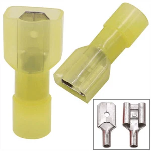 50PCS M+F Spade Connector Thick Nylon Electrical Wire Crimp Terminals 12-10AWG - Picture 1 of 11