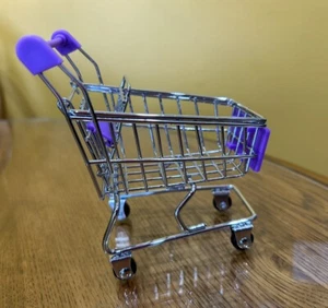 1 Pc - Mini Supermarket Shopping Cart - Purple - NEW - Picture 1 of 4