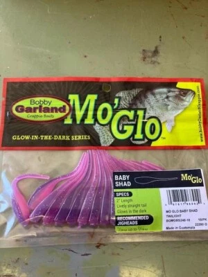 Bobby Garland Baby Shad 2" Mo Glo Twilight Bait NIP 18 Per Pack