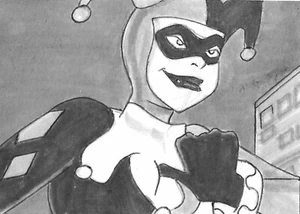 Original Comic Art ACEO Harley Quinn**Batman The Animated Series Cartoon Villain - Picture 1 of 1