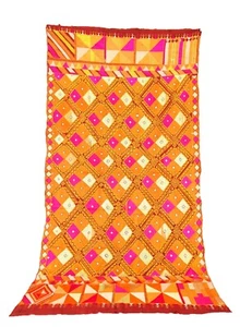 Authentischer Vintage indischer aus Punjab Phulkari handgefertigter bestickter Bagh Schal - Bild 1 von 11