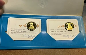 1971 1972 Sterling silver 24k Gold FRANKLIN MINT COLLECTORS SOCIETY Member Coins - Picture 1 of 11