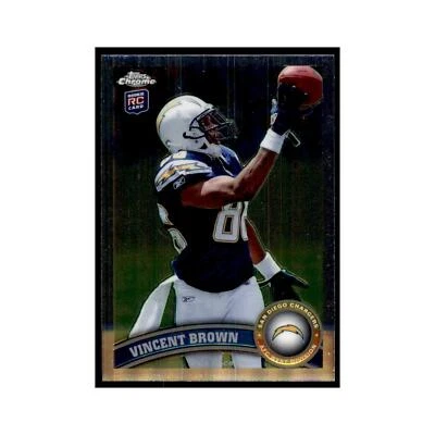 2011 Topps Chrome Vincent Brown RC Football Cards #42 - Image 1 of 3