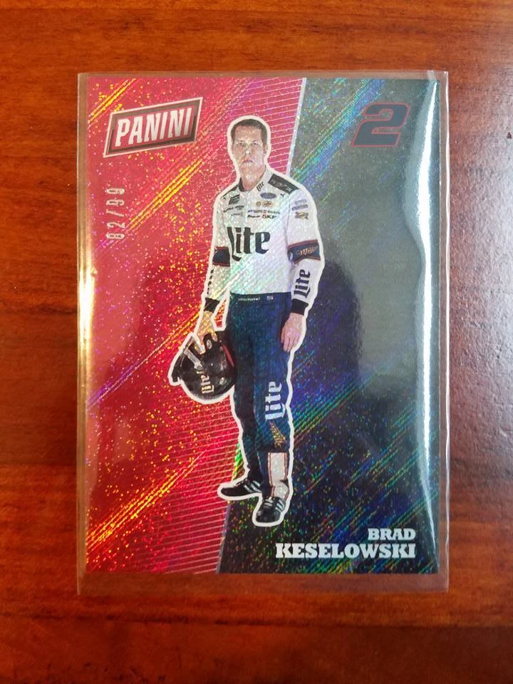  Panini National Nascar Card Brad Keselowski Red Sparkle Serial # 82/99 Non Auto - Image 1 of 1