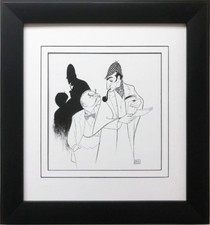 Al Hirschfeld "Sherlock Holmes & Dr. Watson " CUSTOM FRAMED ART Literature Doyle