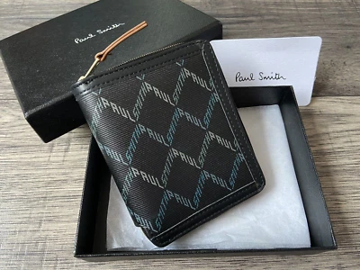 PAUL SMITH CREMALLERA ALREDEDOR GEO LOGO TARJETERO CARTERA VENTA AL POR MENOR HECHA EN ITALIA NUEVO EN CAJA Foto 1 de 4