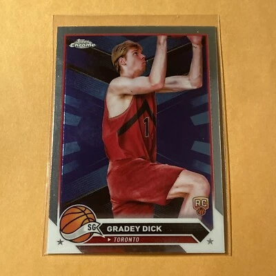 2023 23-24 Topps Chrome -  Gradey Dick Rookie RC Toronto Raptors - Image 1 of 3