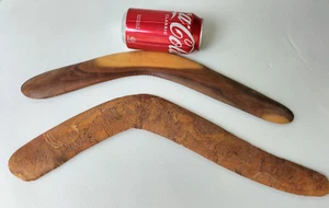 Vintage Aboriginal x2 Boomerang Australian Aboriginal Tourist Souvenir Pieces AF - Picture 1 of 12