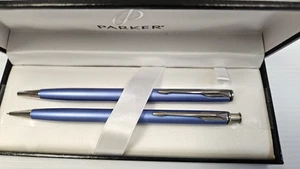 Parker Insignia Ballpoint Pen & 0.5mm Pencil Set Satin Blue in Box (Needs Ink) - Picture 1 of 14