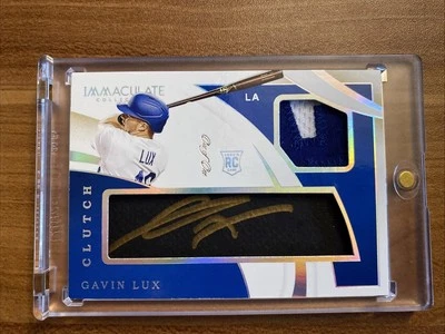 1/1 2020 Panini Immaculate Clutch Rookies Autograph Relics Gavin Lux AU, MEM, RC - Image 1 of 2