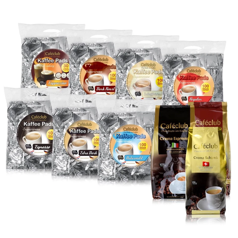 Cafeclub Pads Kaffeepads Kaffeebohnen Schümli Espresso Cappuccino Entkoffeiniert - Bild 1 von 4