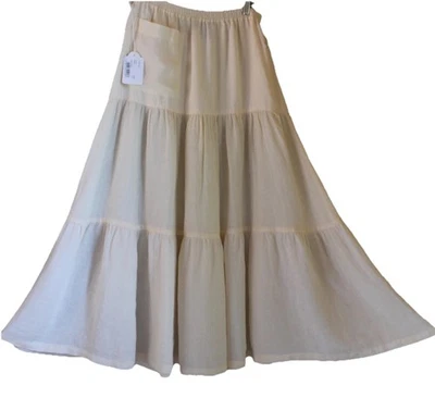 NWT Eskandar Sz 1 Soft Linen Petticoat Feminine Romantic Linen Tiered Skirt - Image 1 of 4