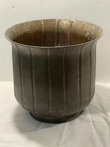 Antique Brass Jardinière Pot Planter Hand Hammered 11” H Tulip Shape - Picture 1 of 9