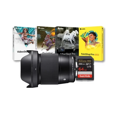 Sigma 16mm f/1.4 DC DN Contemporary Multilayer Coating Lens (Canon EF-M) Bundle - Image 1 of 4