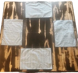 Juego de 4 manteles individuales de algodón azul a rayas Pottery Barn - Imagen 1 de 5