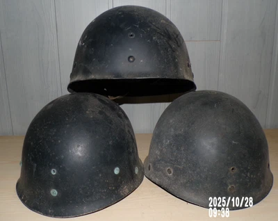 Ancien sous Casque Liner bleu  Militaria   Indochine Algerie  lot de 3 - Photo 1/4