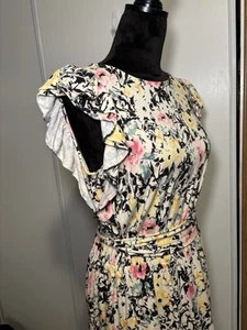 Lauren Ralph Lauren Dress Women’s Size 10 Floral Black White Pink wedding guest - Picture 1 of 7