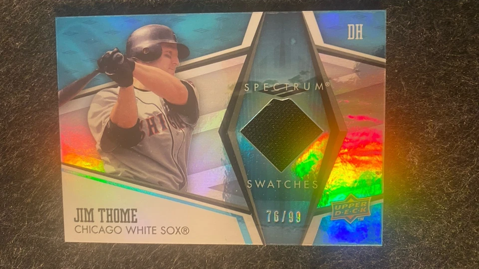 2008 Upper Deck Spectrum Swatches GU Jersey Card Jim Thome 76/99 White Sox - Image 1 of 1