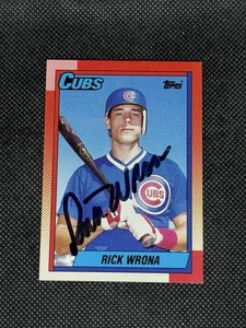 Rick Wrona Chicago Cubs 1990 Topps Signed Auto Card #187 ~ COA - Picture 1 of 3