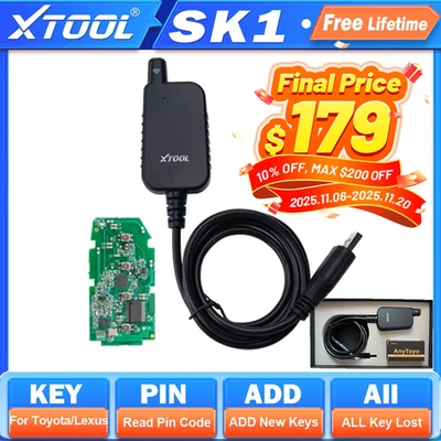 XTOOL AnyToyo SK1 2025 para Toyota Lexus 8A/4A programa de llaves inteligentes todas las llaves perdidas Foto 1 de 4
