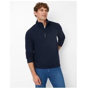 BRAX Style Sion French Terry Baumwollmischung Half Zip Sweatshirt Navy Pullover - Bild 1 von 20