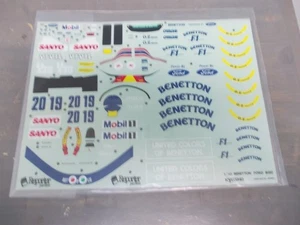 FJ-33 Benetton Ford B192 DECAL & Instruction Sheet ONLY - Kyosho 1:10 F1 series - Picture 1 of 2