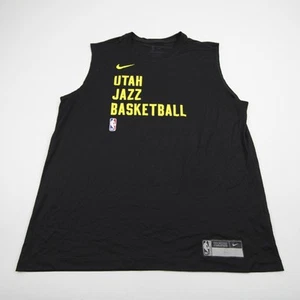 Utah Jazz Nike NBA Authentics Dri-Fit Sleeveless Shirt Men's Black Used - Picture 1 of 8