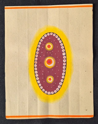 PINTURA TANTRA LINGAM SOBRE PAPEL ANTIGUO HECHA A MANO INTERESANTE SHIVA LINGAM. Foto 1 de 2