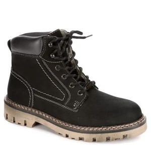 Zapatos AM para Hombres Zapatos de Bota con Cordones de Cuero Forrados Cálidos - Imagen 1 de 7