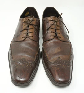 Dolce & Gabbana Dark Brown Leather Wingtip Dress Shoes Italy Men's Size 8.5 - Picture 1 of 11