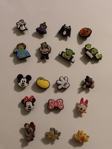 Lot 18 Charms for Croc Jubitz Halloween Shrek Mickey Mouse Disney Shoe Charms - Picture 1 of 5