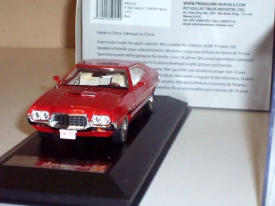 Ixo/premium-x 1/43 PRD152 FORD GRAN TORINO Sport 1972 Red Rosso Rot Rouge raro!! - Immagine 1 di 4