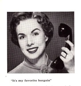 Bell Telephone System Pretty Lady's Favorite Bargain Vintage Print Ad 1955 - Picture 1 of 5