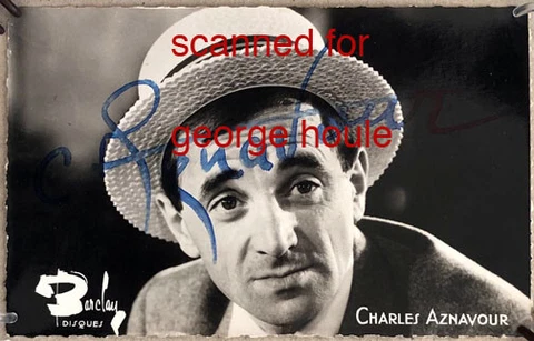 CHARLES AZNAVOUR - PHOTOGRAPH - SIGNED - FRENCH-ARMENIAN SINGER - FRANK SINATRA Cover