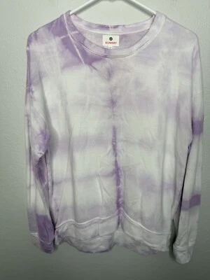 Suéter Sundry 2 Para Mujer Mediano Púrpura Blanco Tie Dye Tejido Manga Larga Boho Hippie Foto 1 de 4
