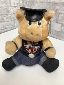 Vintage Harley Davidson Plush Pig Hog Stuffed Animal Motorcycle Chopper 10” HD - Picture 1 of 7