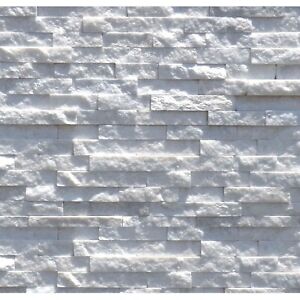 White Quartz Mixed Split Face Mosaic 3D Wall tiles - Sparkly