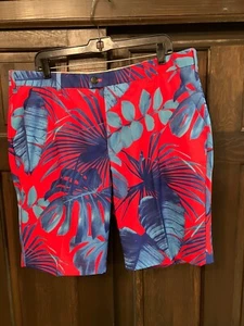 LOUDMOUTH Shorts 38 Men's Golf WOODWORTH Tropical Print 38 x 11 EXCELLENT - Picture 1 of 3