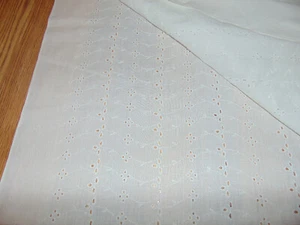 Tessuto Occhiellato Cotone Bianco Materiale Ricamato 46x55 Doppio Lato Nuovo - Foto 1 di 4